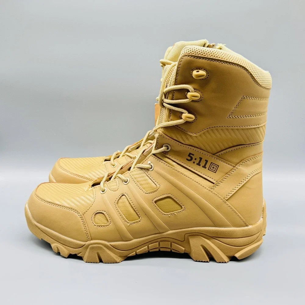 5.11 Tactical Boots Mens 13 Brown Combat Military Work Side Zip Hiking Outdoor